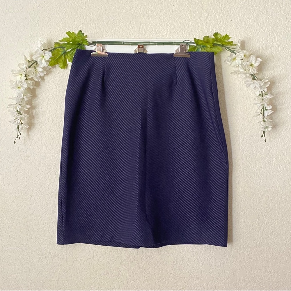 Hillard & Hanson’s sz:16 Navy Striped Pencil Skirt